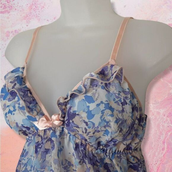 Passion Forever Pastel Floral Babydoll sz L - Picture 5 of 6
